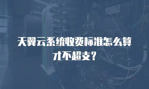 天翼云系统收费标准怎么算才不超支？