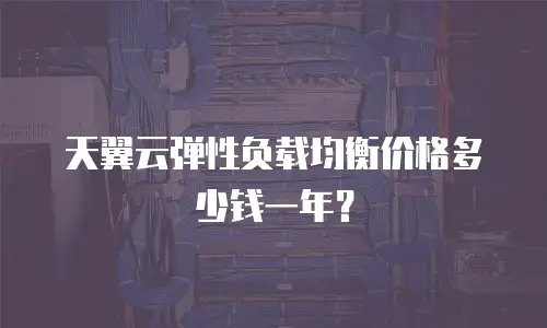 天翼云弹性负载均衡价格多少钱一年？