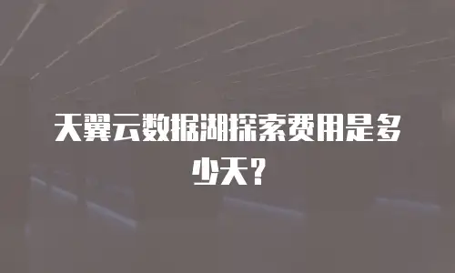 天翼云数据湖探索费用是多少天？