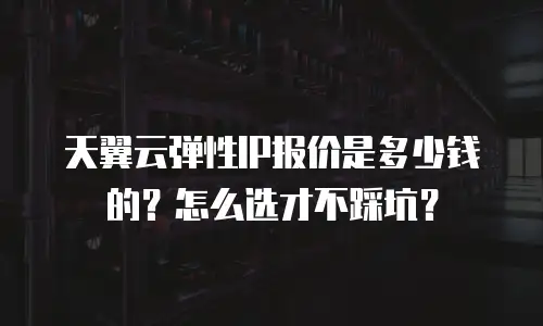 天翼云弹性IP报价是多少钱的？怎么选才不踩坑？