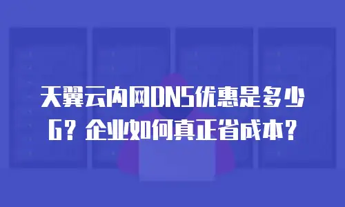 天翼云内网DNS优惠是多少G？企业如何真正省成本？