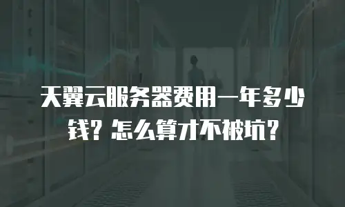 天翼云服务器费用一年多少钱？怎么算才不被坑？