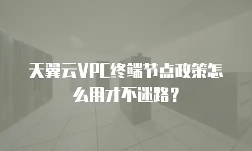 天翼云VPC终端节点政策怎么用才不迷路？