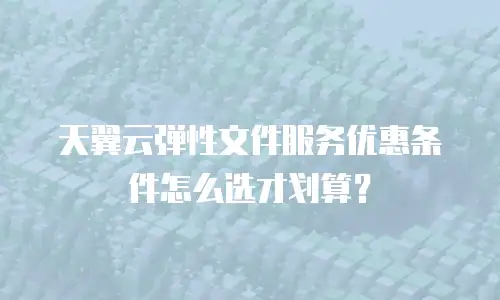 天翼云弹性文件服务优惠条件怎么选才划算？