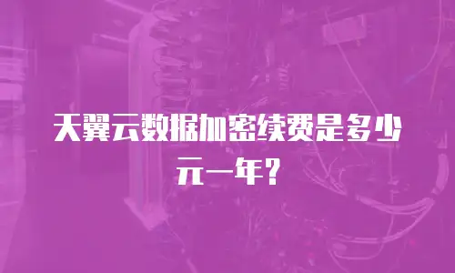 天翼云数据加密续费是多少元一年？