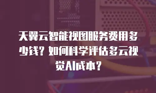 天翼云智能视图服务费用多少钱？如何科学评估多云视觉AI成本？