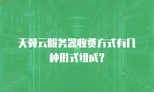 天翼云服务器收费方式有几种形式组成？