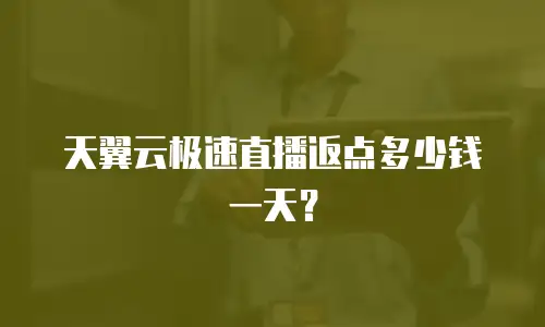 天翼云极速直播返点多少钱一天？