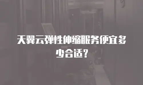天翼云弹性伸缩服务便宜多少合适？