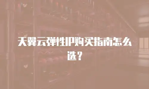 天翼云弹性IP购买指南怎么选？