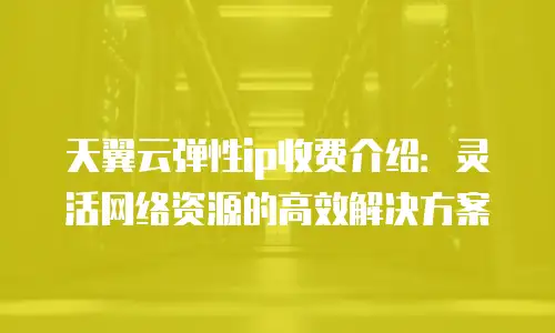 天翼云弹性ip收费介绍：灵活网络资源的高效解决方案