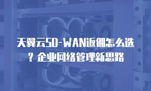 天翼云SD-WAN返佣怎么选？企业网络管理新思路