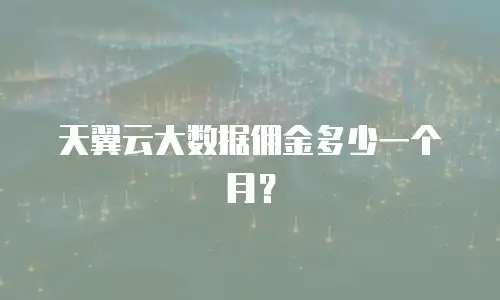 天翼云大数据佣金多少一个月？