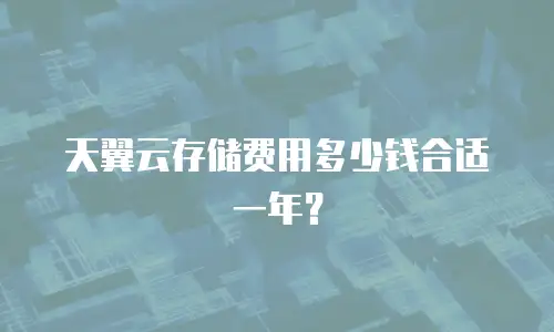 天翼云存储费用多少钱合适一年？