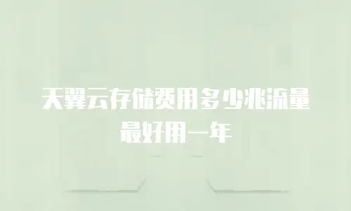 天翼云存储费用多少兆流量最好用一年