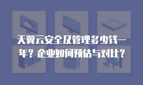 天翼云安全及管理多少钱一年？企业如何预估与对比？