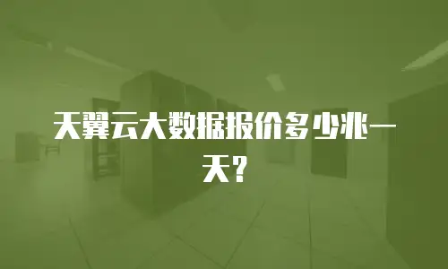 天翼云大数据报价多少兆一天？