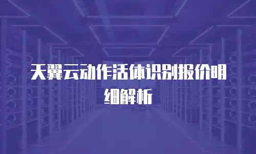 天翼云动作活体识别报价明细解析