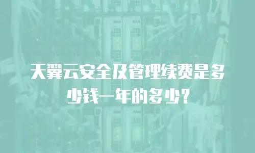 天翼云安全及管理续费是多少钱一年的多少？