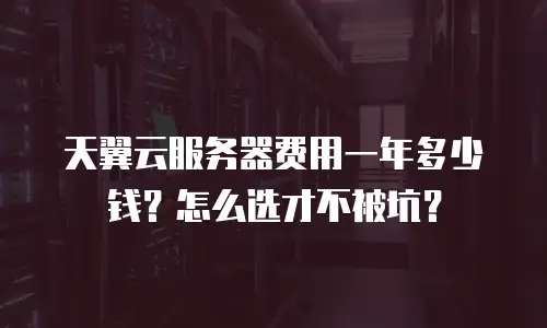 天翼云服务器费用一年多少钱？怎么选才不被坑？