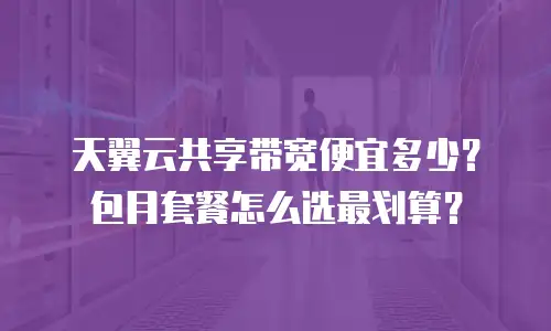天翼云共享带宽便宜多少？包月套餐怎么选最划算？