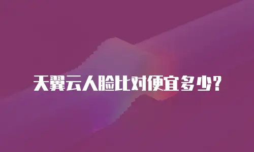 天翼云人脸比对便宜多少？