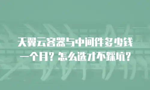 天翼云容器与中间件多少钱一个月？怎么选才不踩坑？