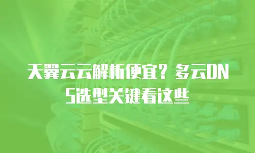 天翼云云解析便宜？多云DNS选型关键看这些