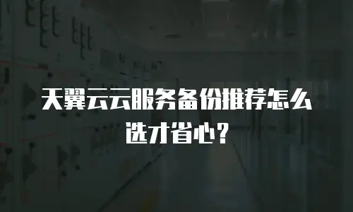 天翼云云服务备份推荐怎么选才省心？
