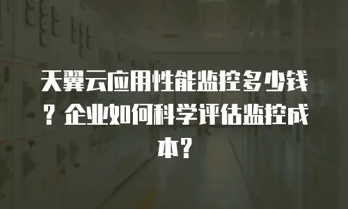 天翼云应用性能监控多少钱？企业如何科学评估监控成本？