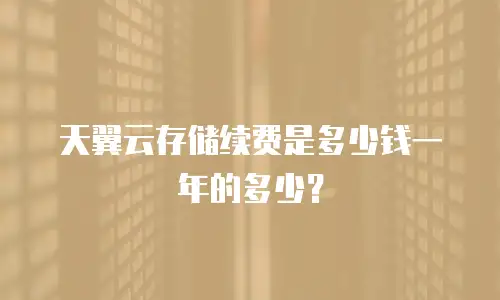 天翼云存储续费是多少钱一年的多少？