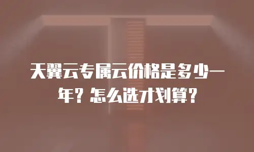 天翼云专属云价格是多少一年？怎么选才划算？
