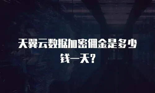 天翼云数据加密佣金是多少钱一天？