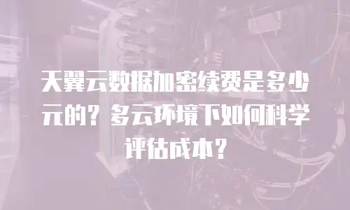 天翼云数据加密续费是多少元的？多云环境下如何科学评估成本？