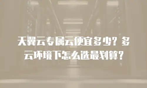 天翼云专属云便宜多少？多云环境下怎么选最划算？