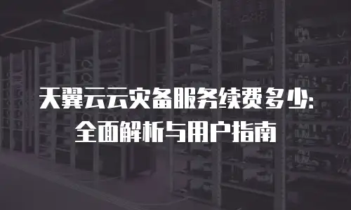 天翼云云灾备服务续费多少：全面解析与用户指南