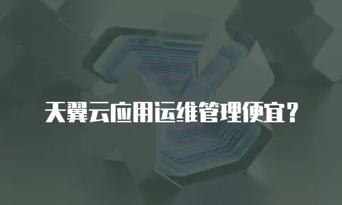 天翼云应用运维管理便宜？