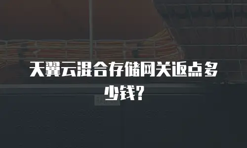 天翼云混合存储网关返点多少钱？