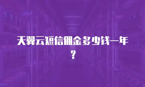 天翼云短信佣金多少钱一年？