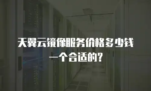 天翼云镜像服务价格多少钱一个合适的？