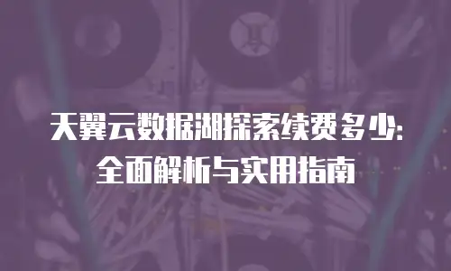 天翼云数据湖探索续费多少：全面解析与实用指南