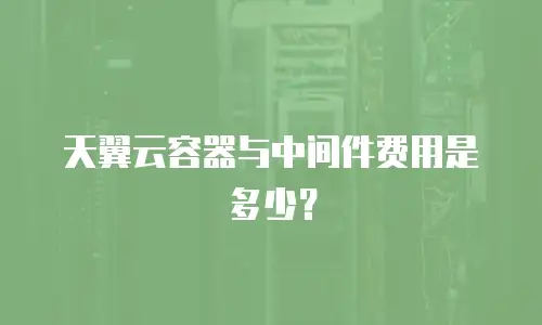 天翼云容器与中间件费用是多少？