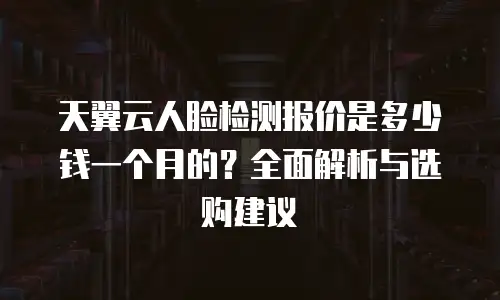 天翼云人脸检测报价是多少钱一个月的？全面解析与选购建议