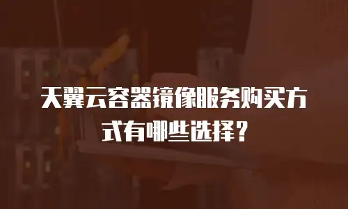 天翼云容器镜像服务购买方式有哪些选择？