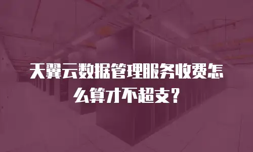 天翼云数据管理服务收费怎么算才不超支？