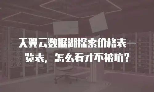 天翼云数据湖探索价格表一览表，怎么看才不被坑？