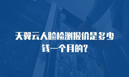 天翼云人脸检测报价是多少钱一个月的？