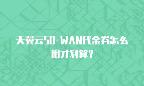 天翼云SD-WAN代金券怎么用才划算？