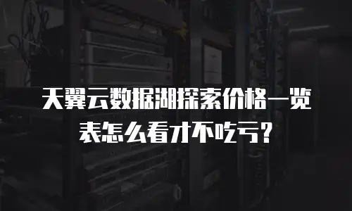 天翼云数据湖探索价格一览表怎么看才不吃亏？