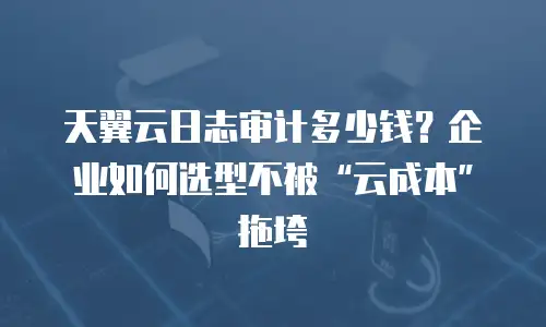 天翼云日志审计多少钱？企业如何选型不被“云成本”拖垮